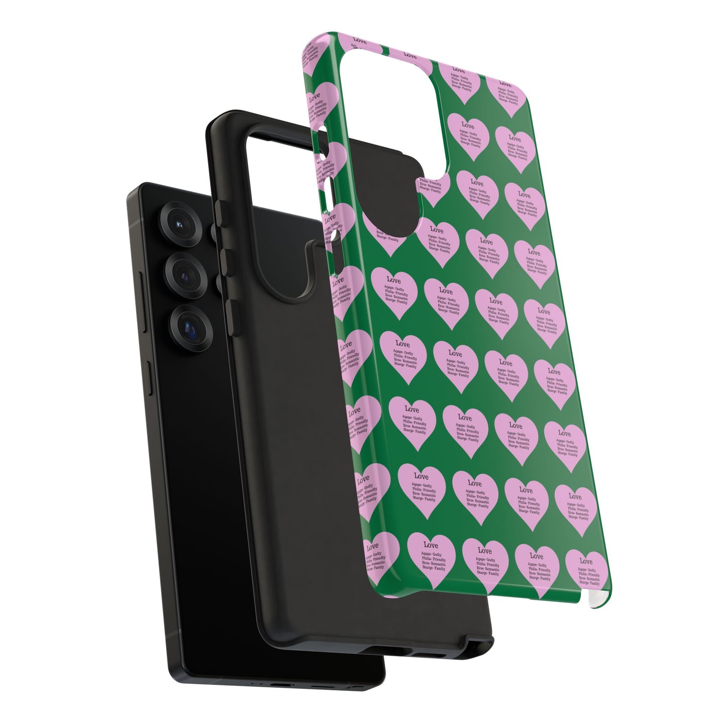 Hearts-A-Flutter Phone Case (Samsung)(Dark green)