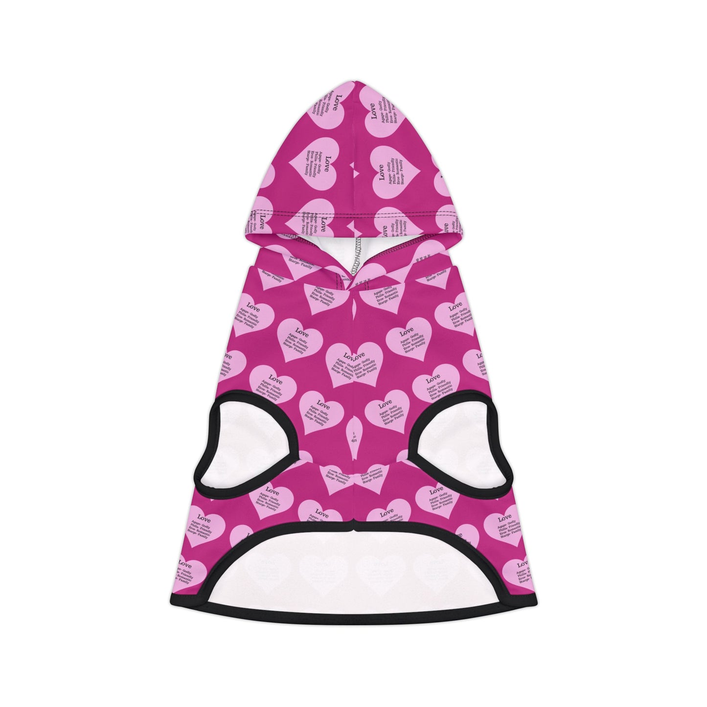 Charming Heart Pet Hoodie Pattern (Pink)