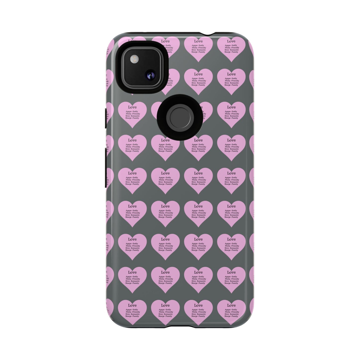 Hearts-A-Flutter Phone Case (iPhone, Google Pixel)(Dark grey)