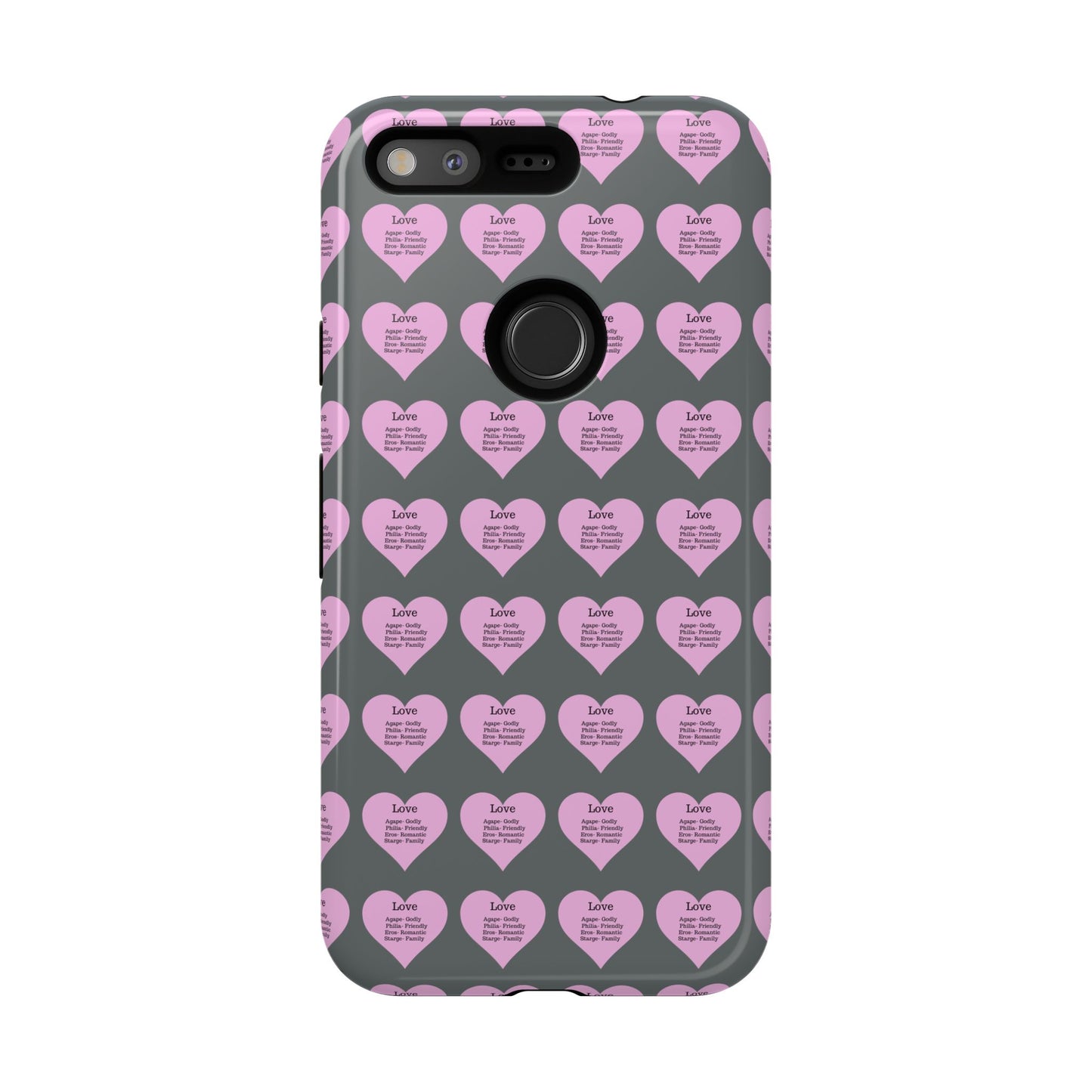 Hearts-A-Flutter Phone Case (iPhone, Google Pixel)(Dark grey)