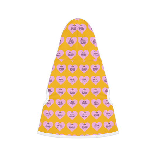 Charming Heart Pet Hoodie Pattern (Yellow)