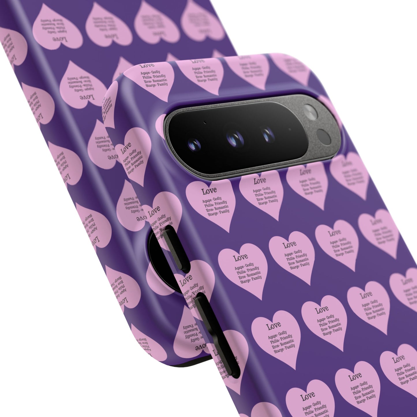 Hearts-A-Flutter Phone Case (iPhone, Google Pixel)(Purple)