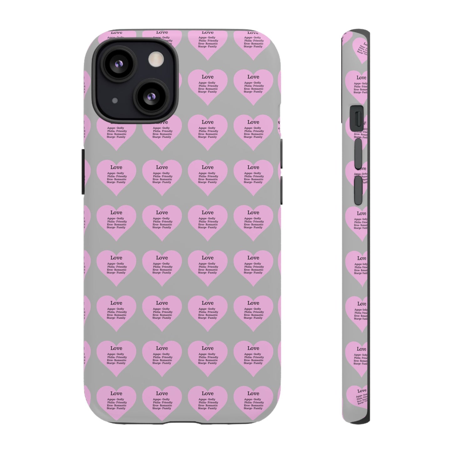 Hearts-A-Flutter Phone Case (iPhone, Google Pixel)(Light grey)