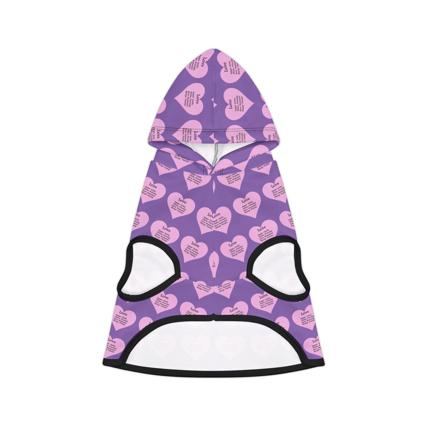 Charming Heart Pet Hoodie Pattern (Light purple)