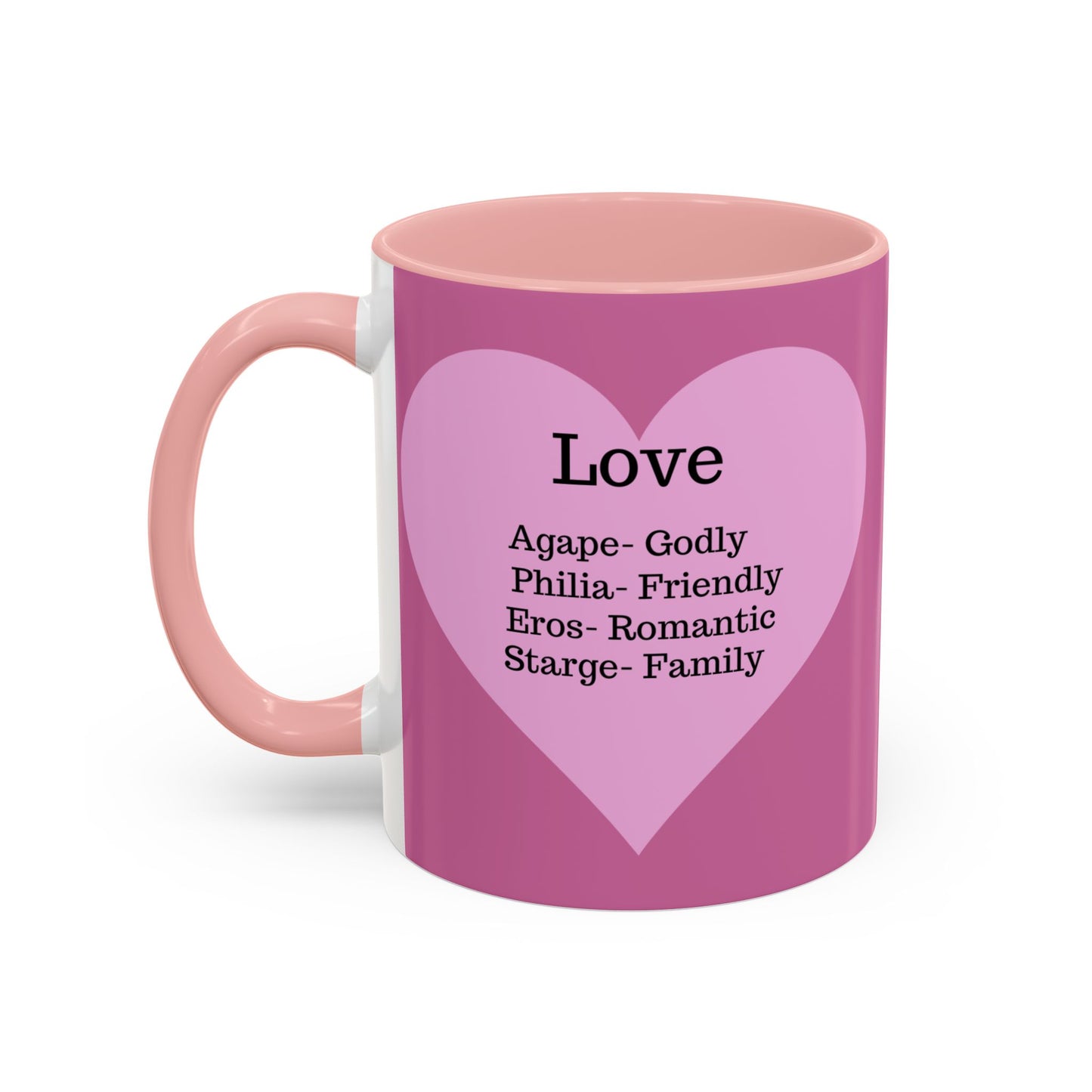 Charming Heart Accent Coffee Mug (Light pink)