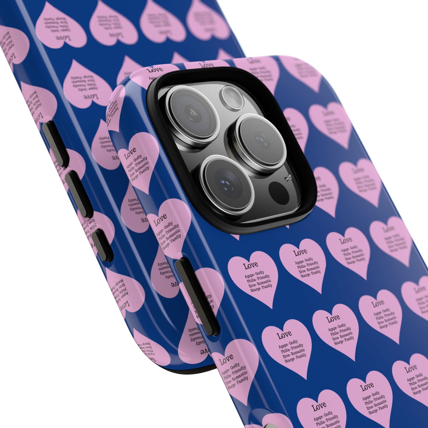 Hearts-A-Flutter Phone Case (iPhone, Google Pixel)(Dark blue)