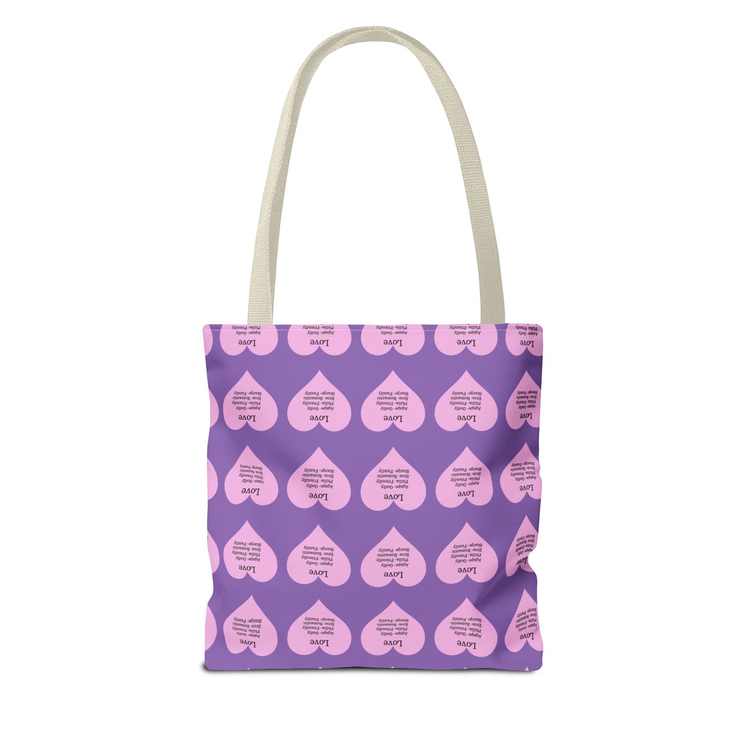 Pink Hearts Tote Bag (Light purple)