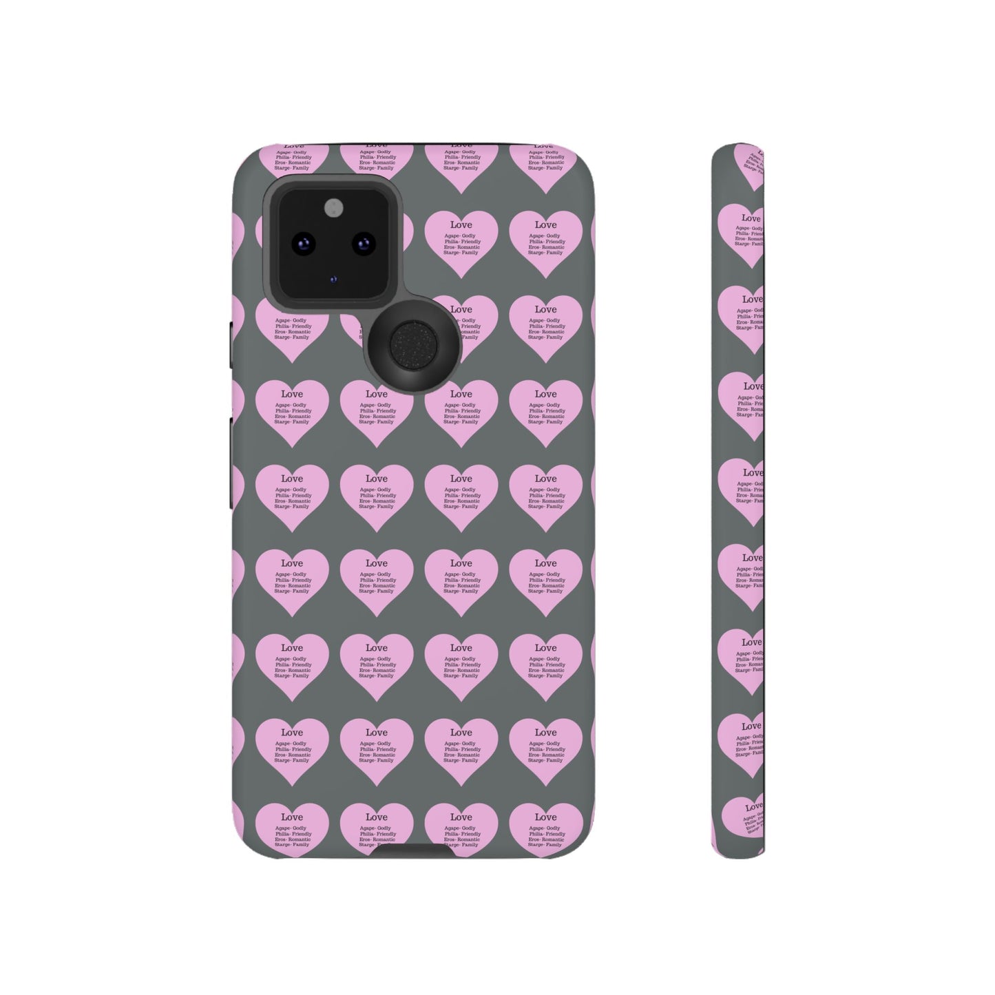 Hearts-A-Flutter Phone Case (iPhone, Google Pixel)(Dark grey)
