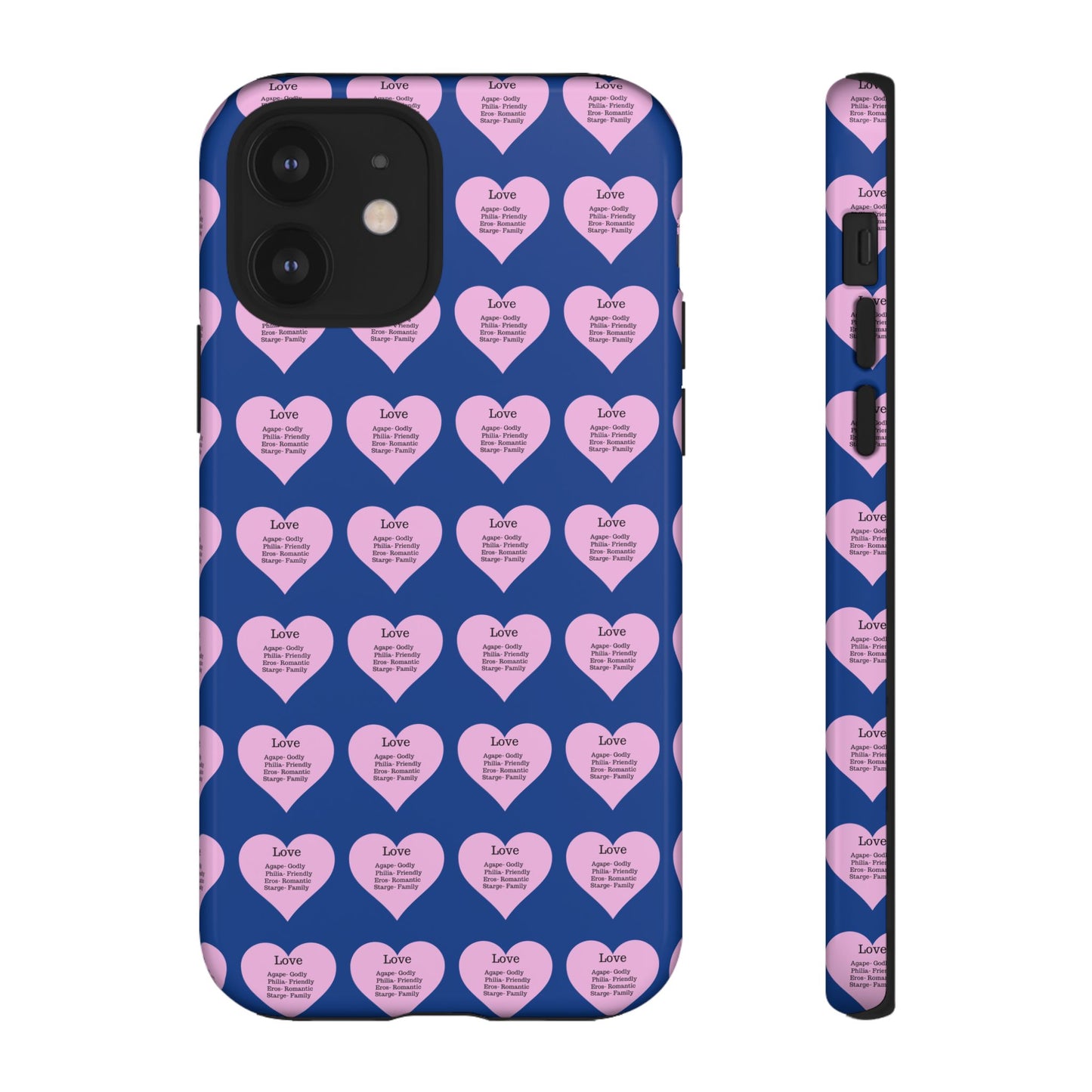Hearts-A-Flutter Phone Case (iPhone, Google Pixel)(Dark blue)