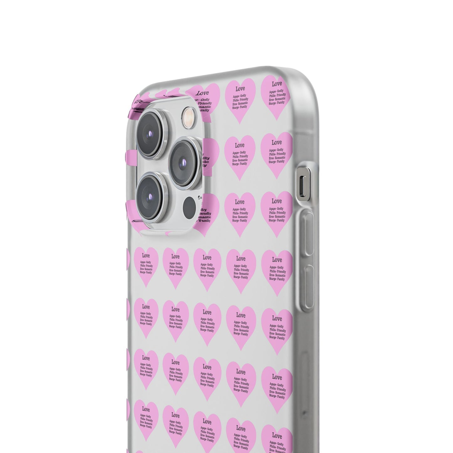 Pink Hearts Transparent Phone Case