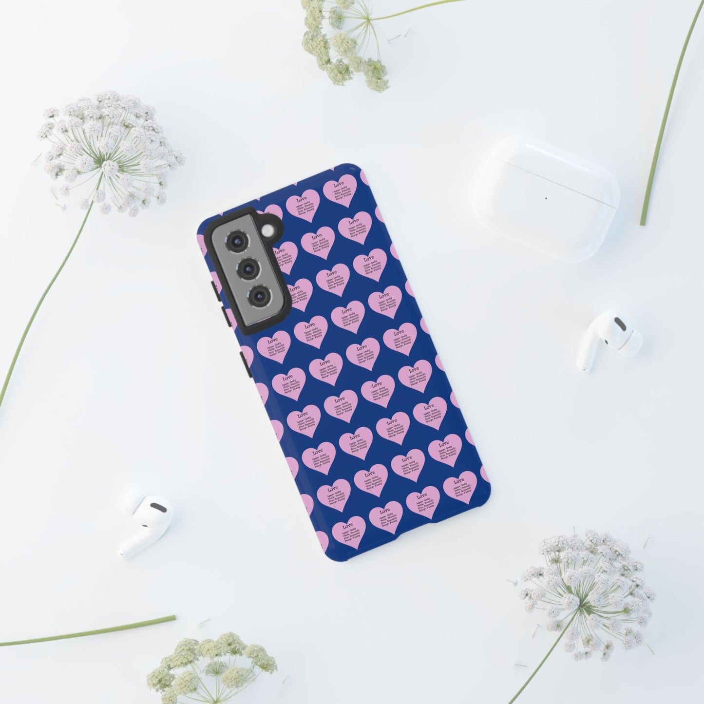 Hearts-A-Flutter Phone Case (Samsung)(Dark blue)