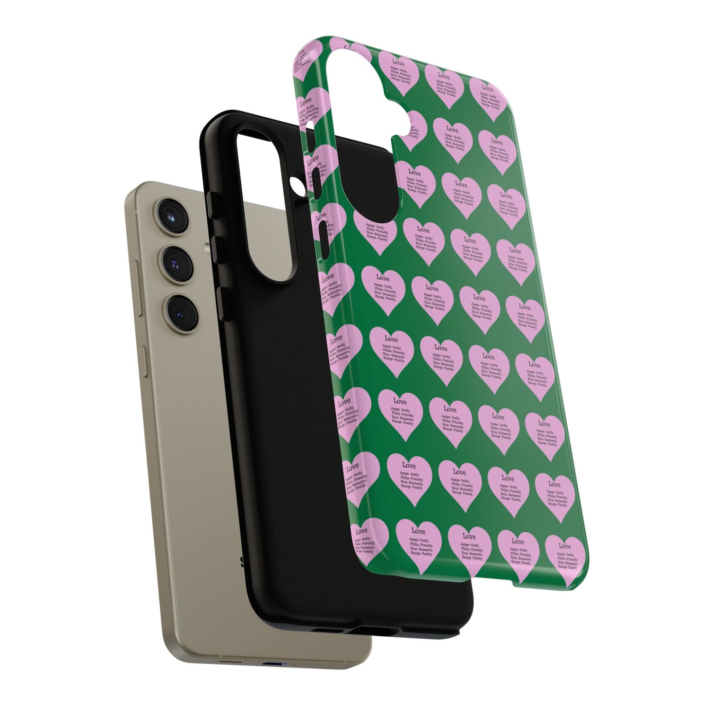 Hearts-A-Flutter Phone Case (Samsung)(Dark green)