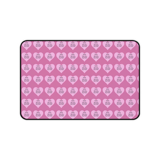 Love Hearts Desk Mat (Light pink)