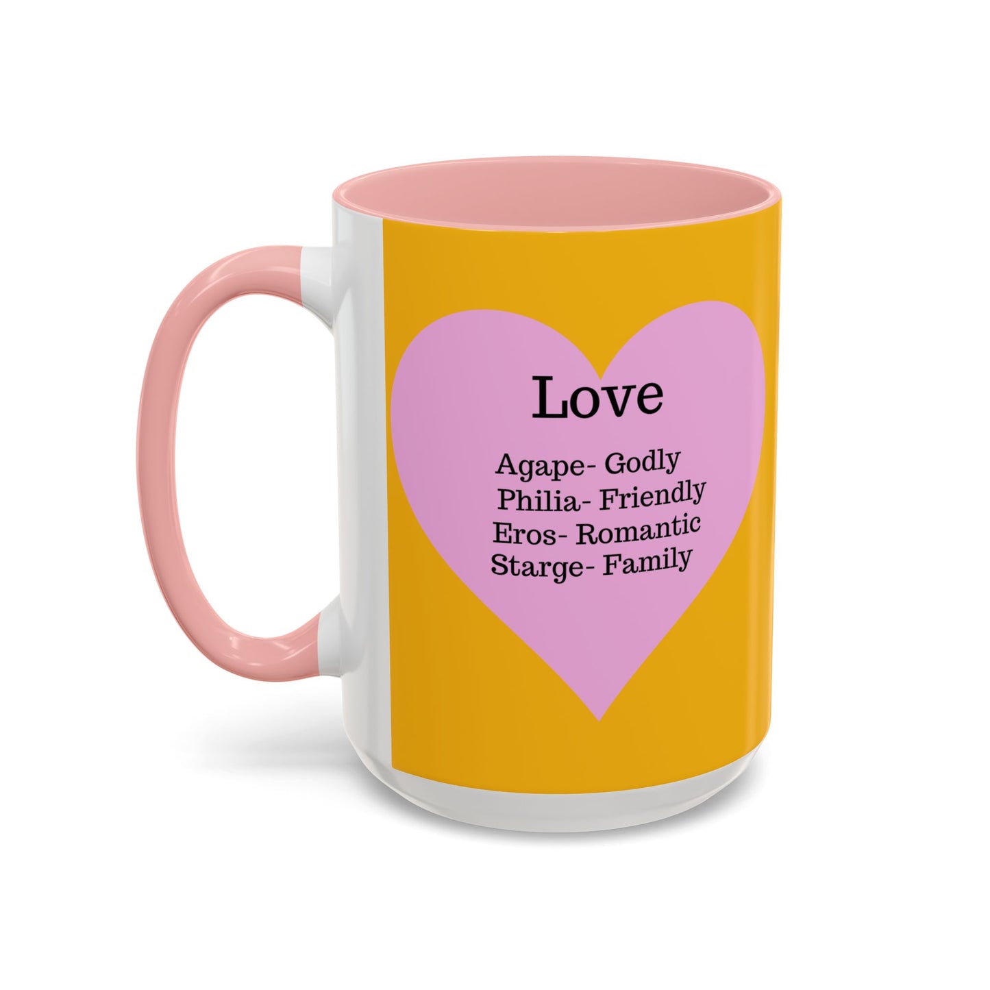 Charming Heart Accent Coffee Mug (Yellow)