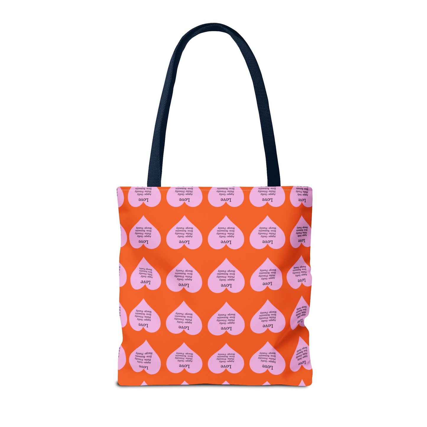 Pink Hearts Tote Bag (Orange)