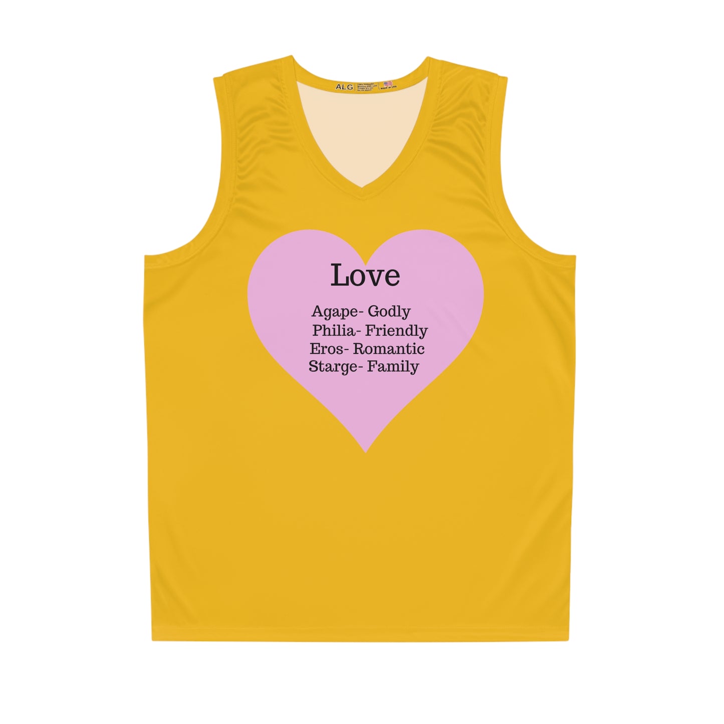 Love Heart Basketball Jersey (Yellow)