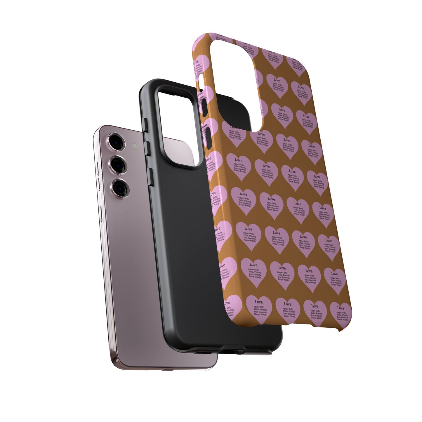 Hearts-A-Flutter Phone Case (Samsung)(Light brown)
