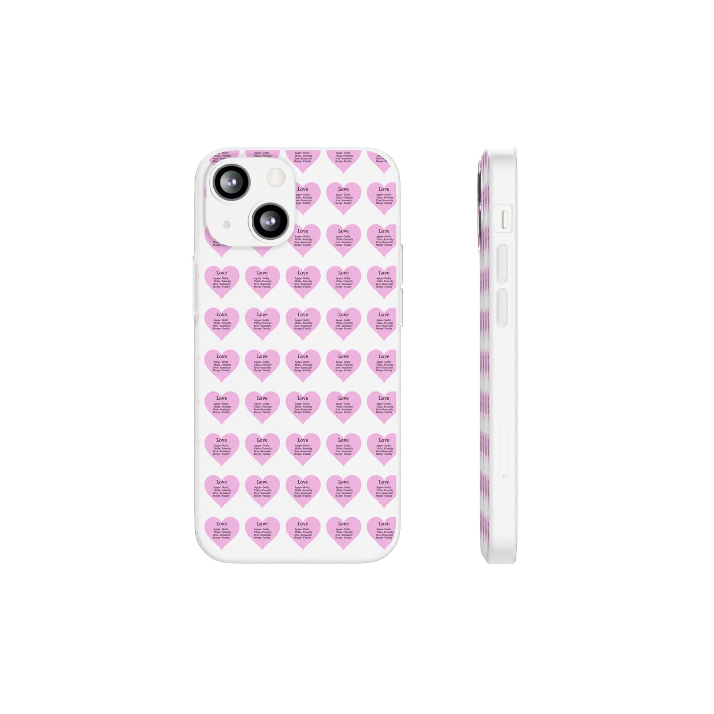 Pink Hearts Transparent Phone Case