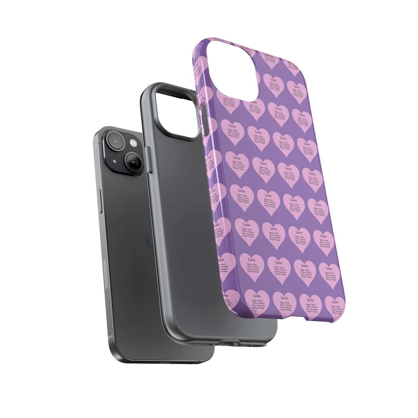 Hearts-A-Flutter Phone Case (iPhone, Google Pixel)(Light purple)