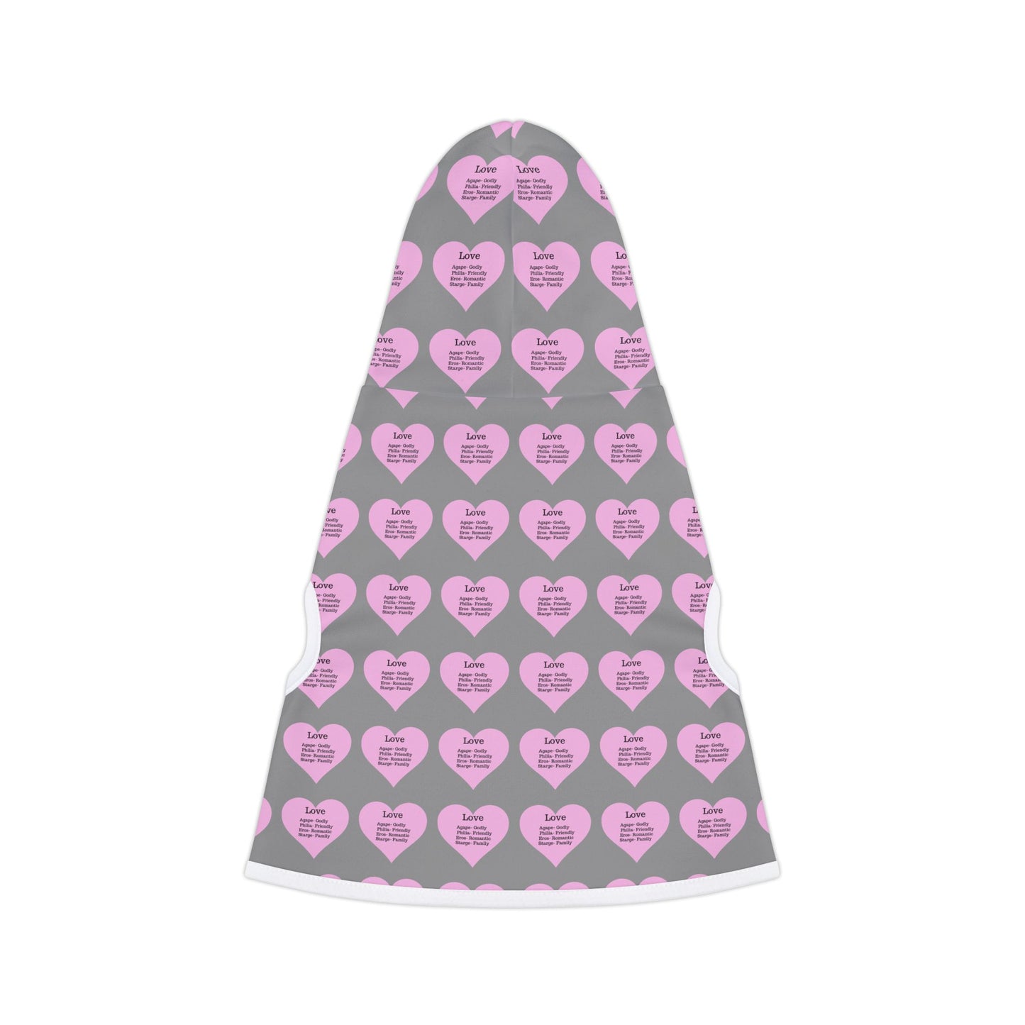 Charming Heart Pet Hoodie Pattern (Grey)