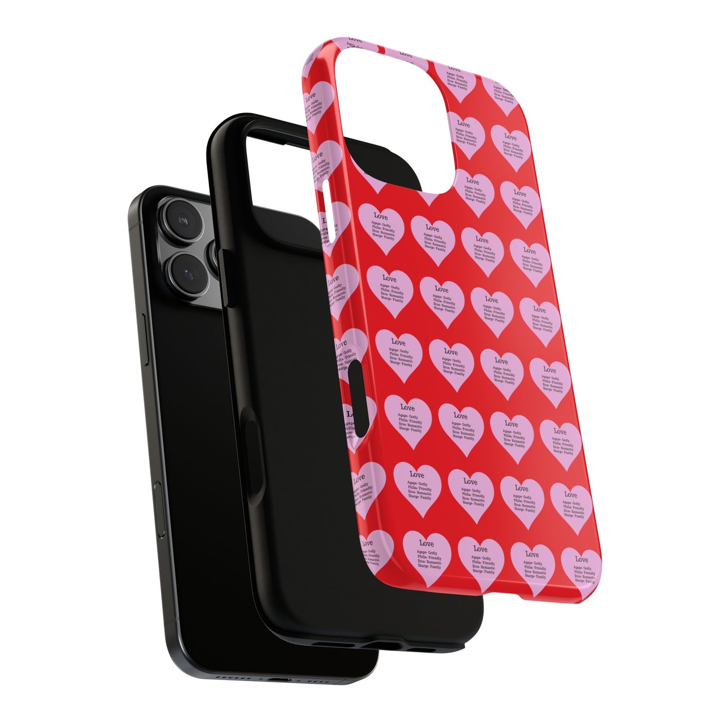 Hearts-A-Flutter Phone Case (iPhone, Google Pixel)(Red)