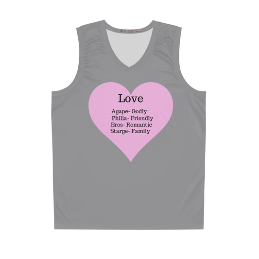 Love Heart Basketball Jersey (Grey)