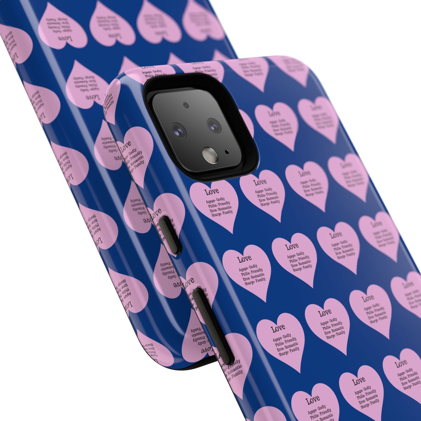 Hearts-A-Flutter Phone Case (iPhone, Google Pixel)(Dark blue)