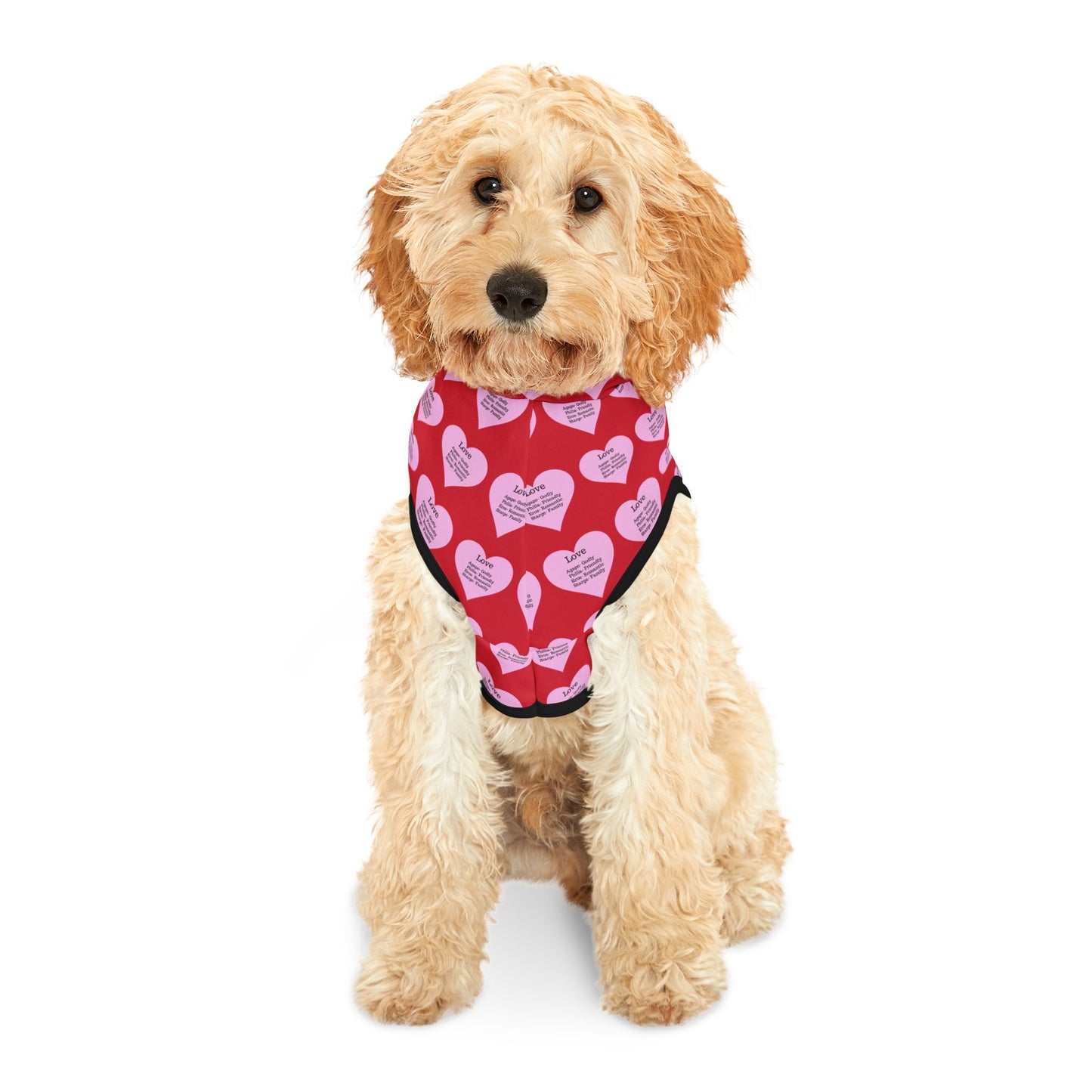 Charming Heart Pet Hoodie Pattern (Dark red)