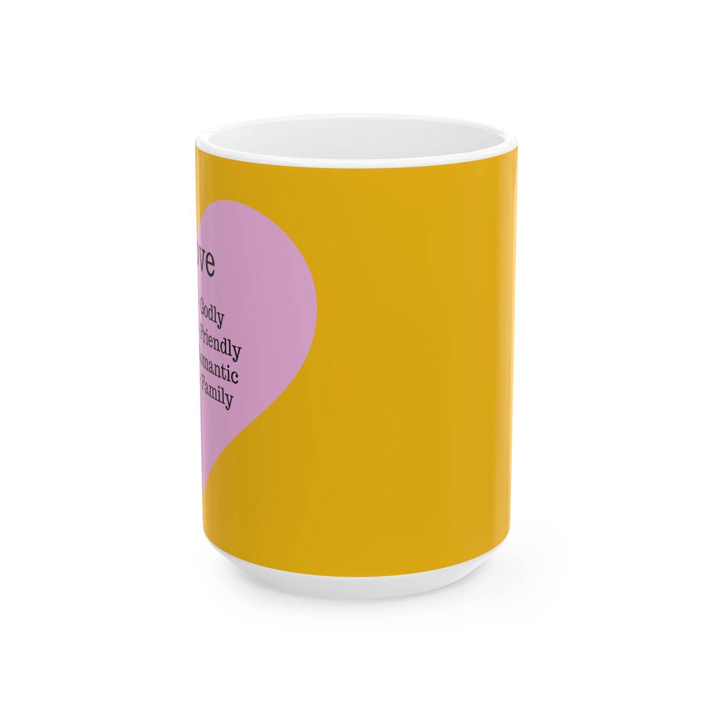 Charming Heart Ceramic Coffee Mug (Yellow)
