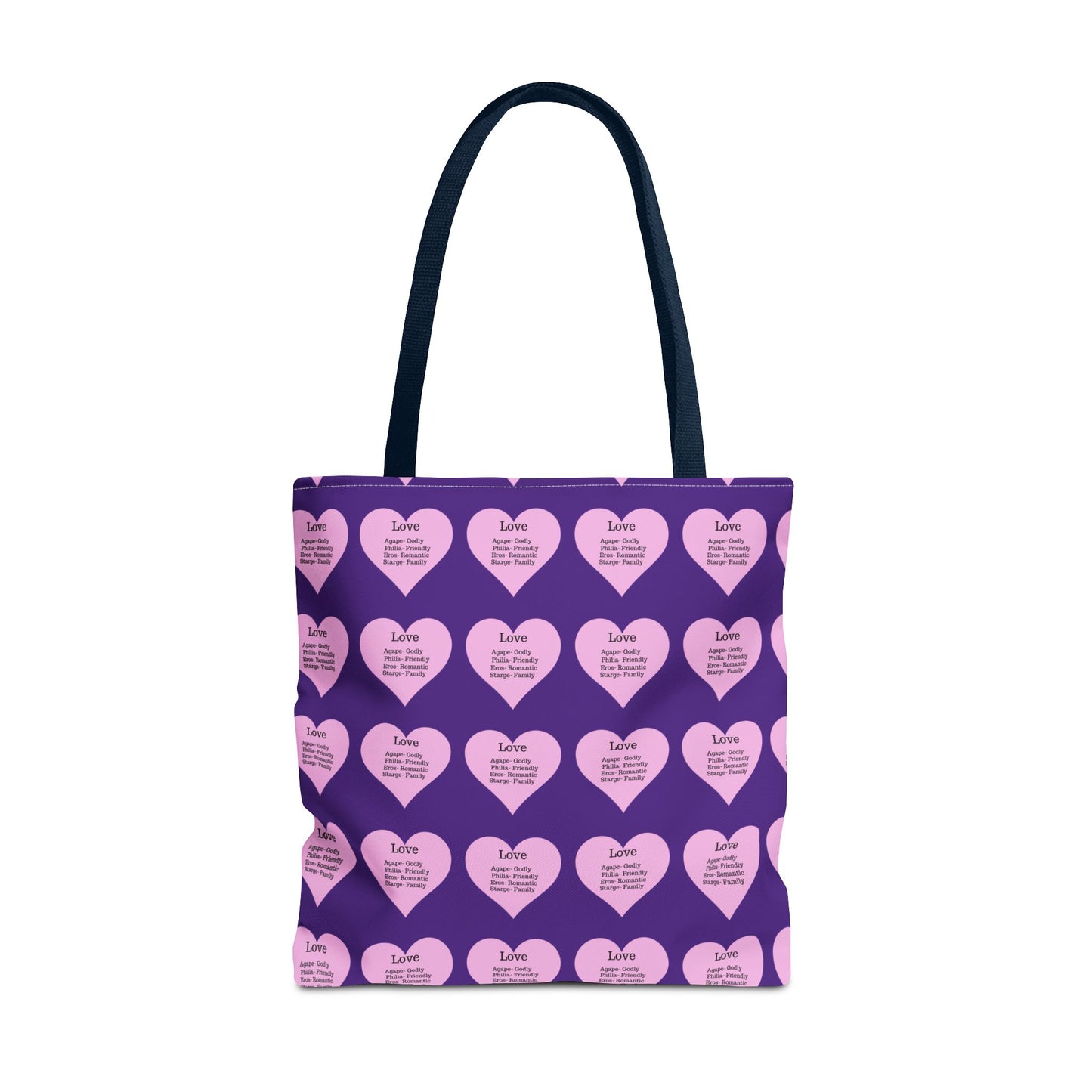 Pink Hearts Tote Bag (Purple)