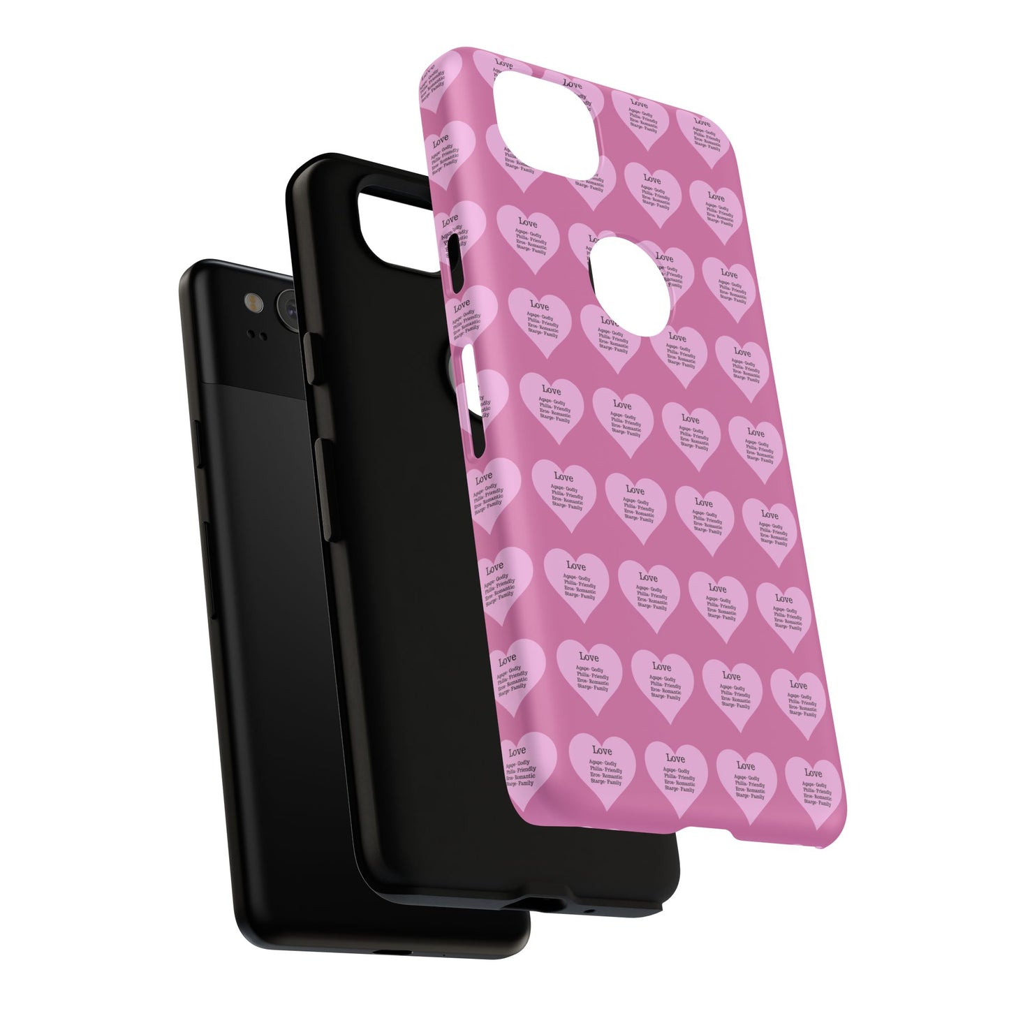 Hearts-A-Flutter Phone Case (iPhone, Google Pixel)(Light pink)
