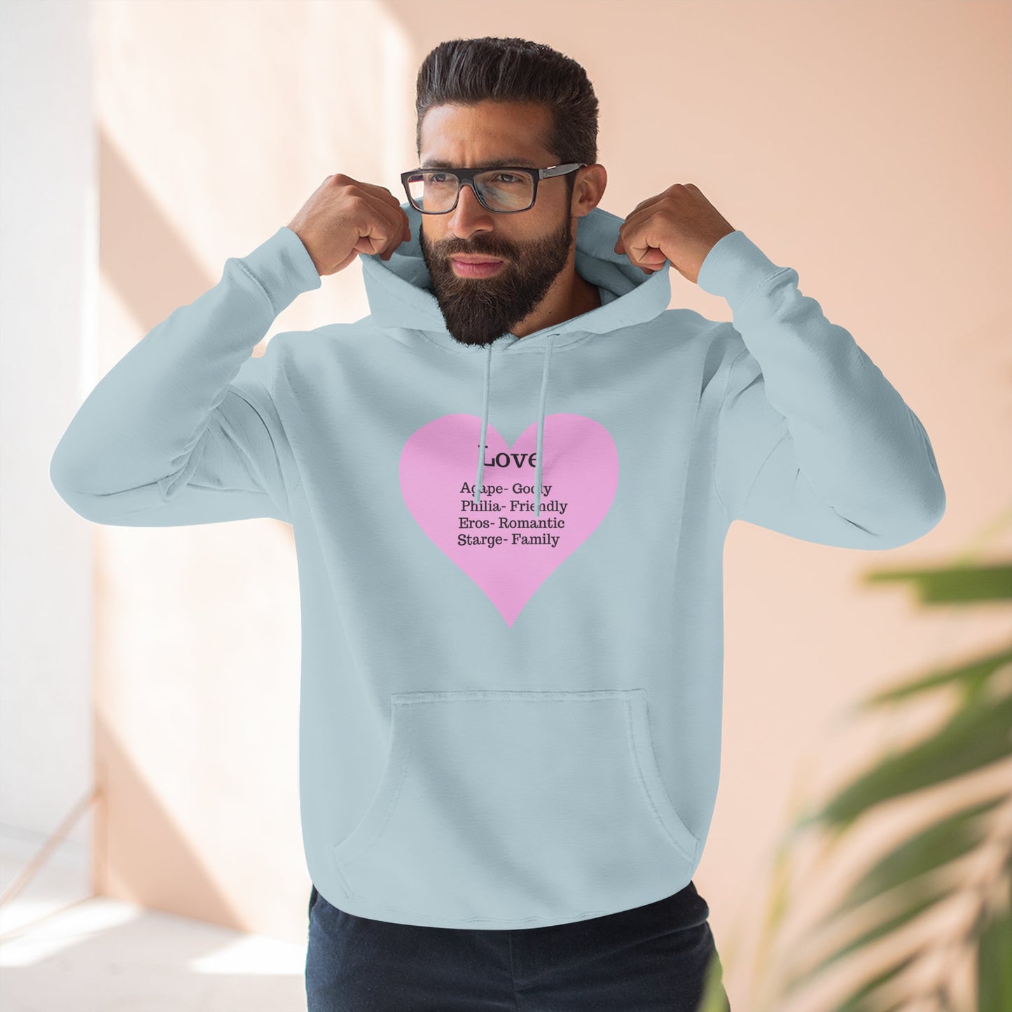 Cozy Heartfelt Love Fleece Hoodie | Soft Three-Panel Everyday Comfort