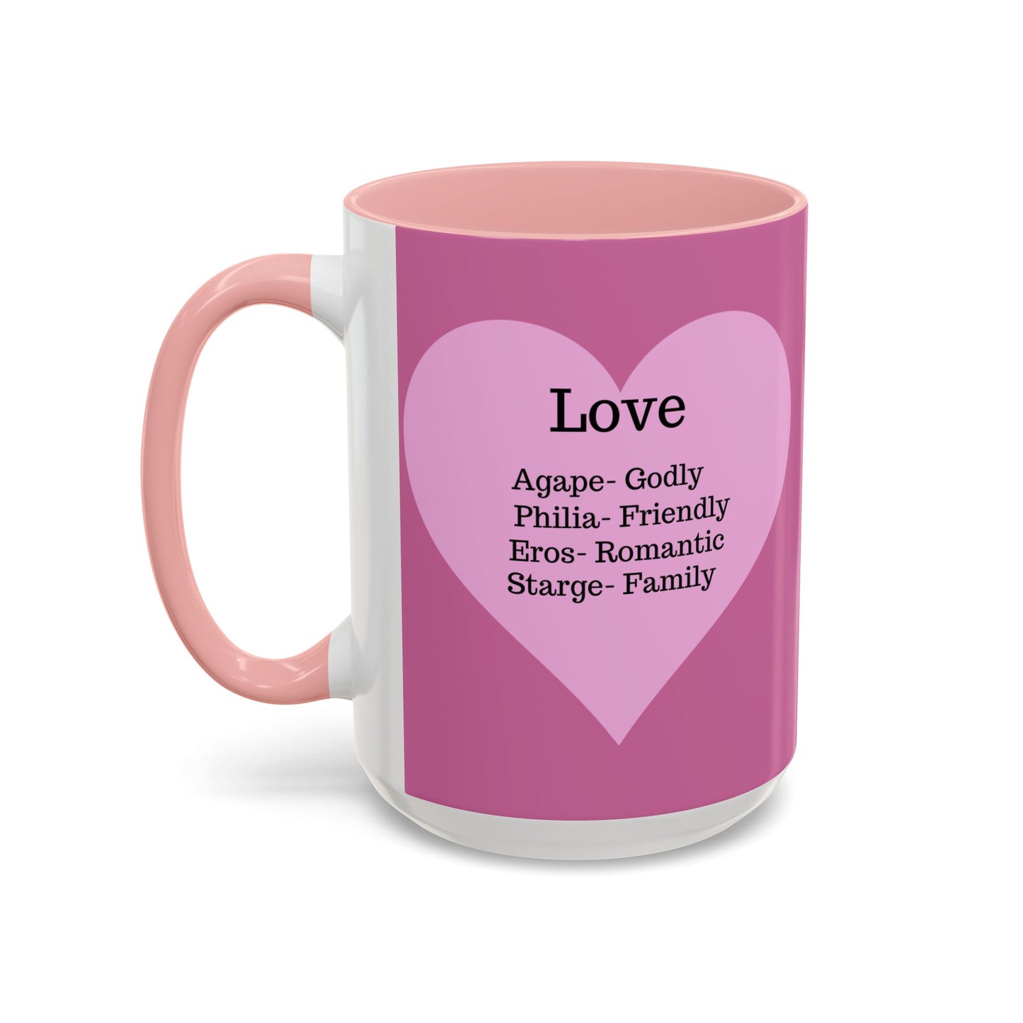 Charming Heart Accent Coffee Mug (Light pink)