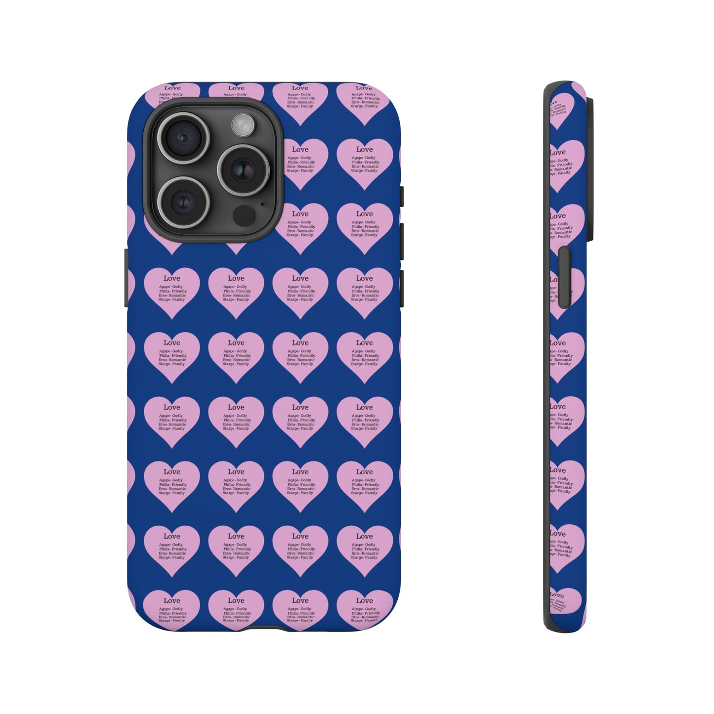 Hearts-A-Flutter Phone Case (iPhone, Google Pixel)(Dark blue)