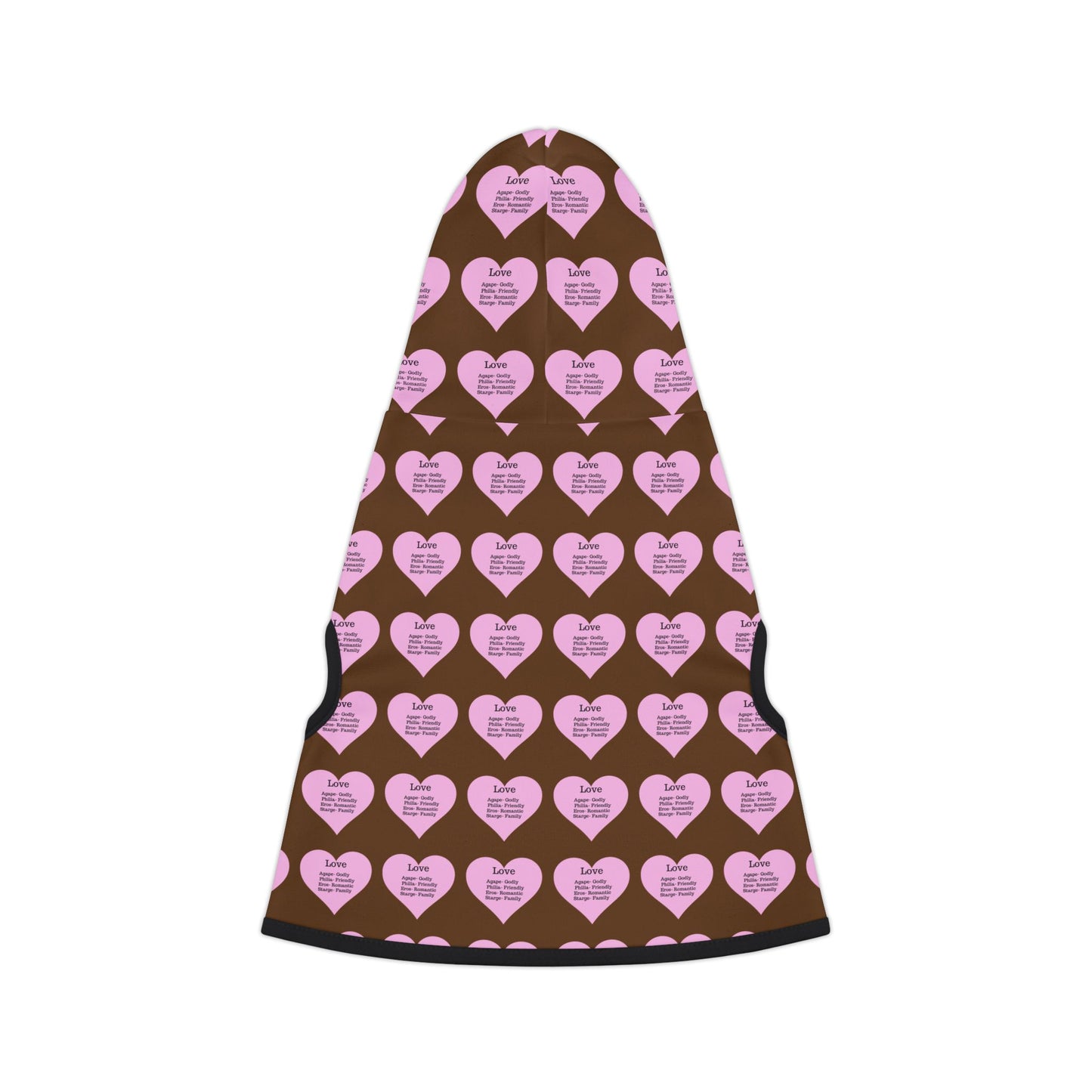 Charming Heart Pet Hoodie Pattern (Brown)