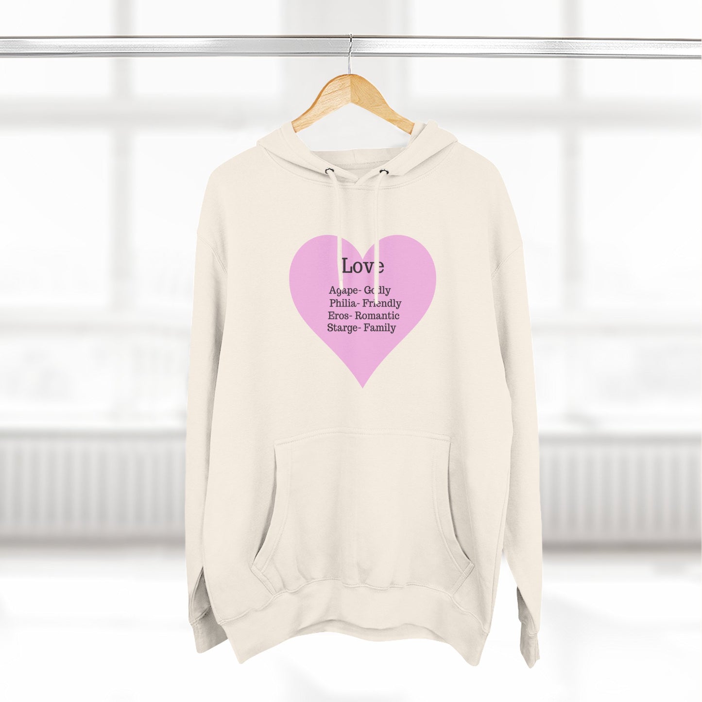 Cozy Heartfelt Love Fleece Hoodie | Soft Three-Panel Everyday Comfort