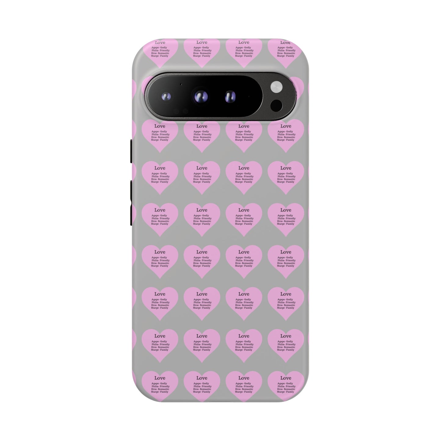 Hearts-A-Flutter Phone Case (iPhone, Google Pixel)(Light grey)