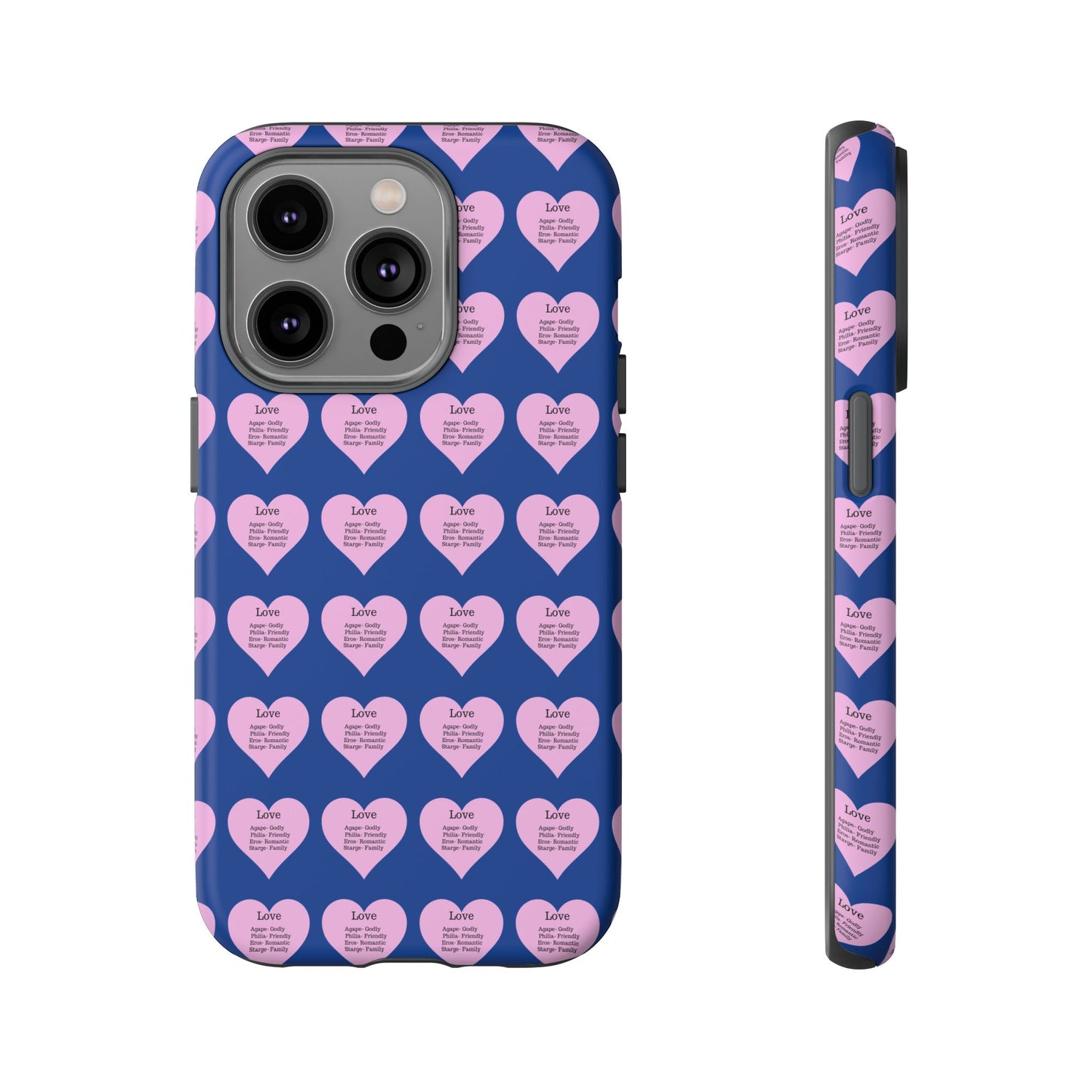Hearts-A-Flutter Phone Case (iPhone, Google Pixel)(Dark blue)