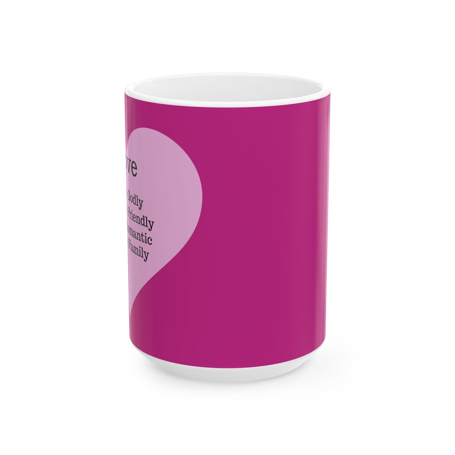 Charming Heart Ceramic Coffee Mug (Pink)