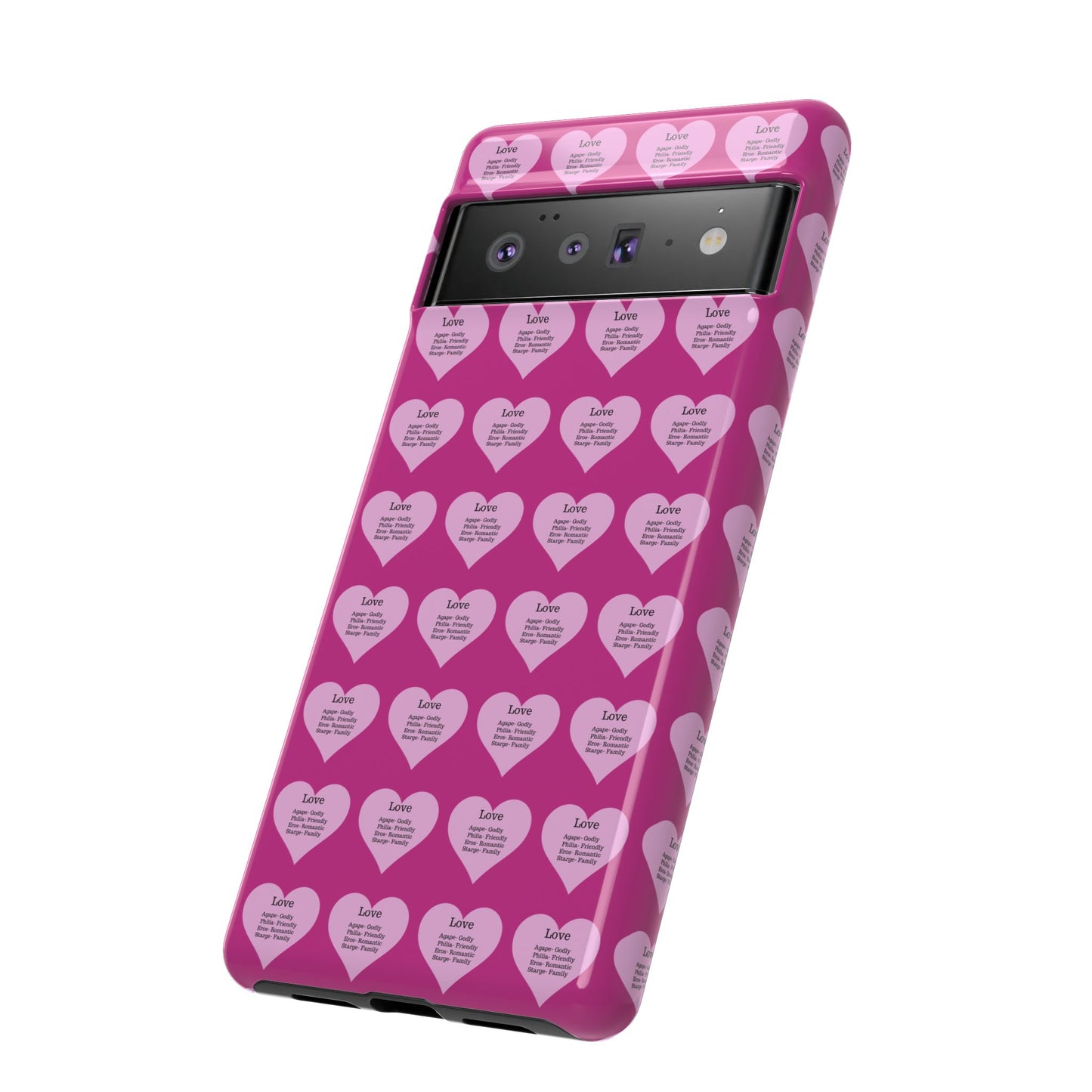 Hearts-A-Flutter Phone Case (iPhone, Google Pixel)(Pink)