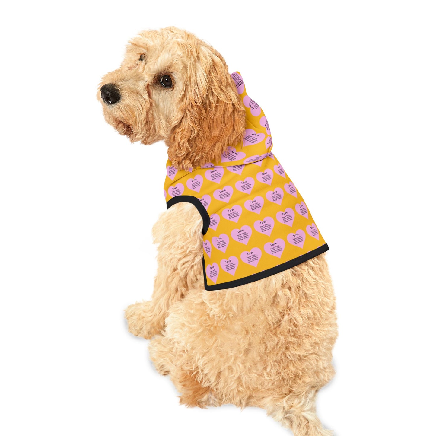 Charming Heart Pet Hoodie Pattern (Yellow)
