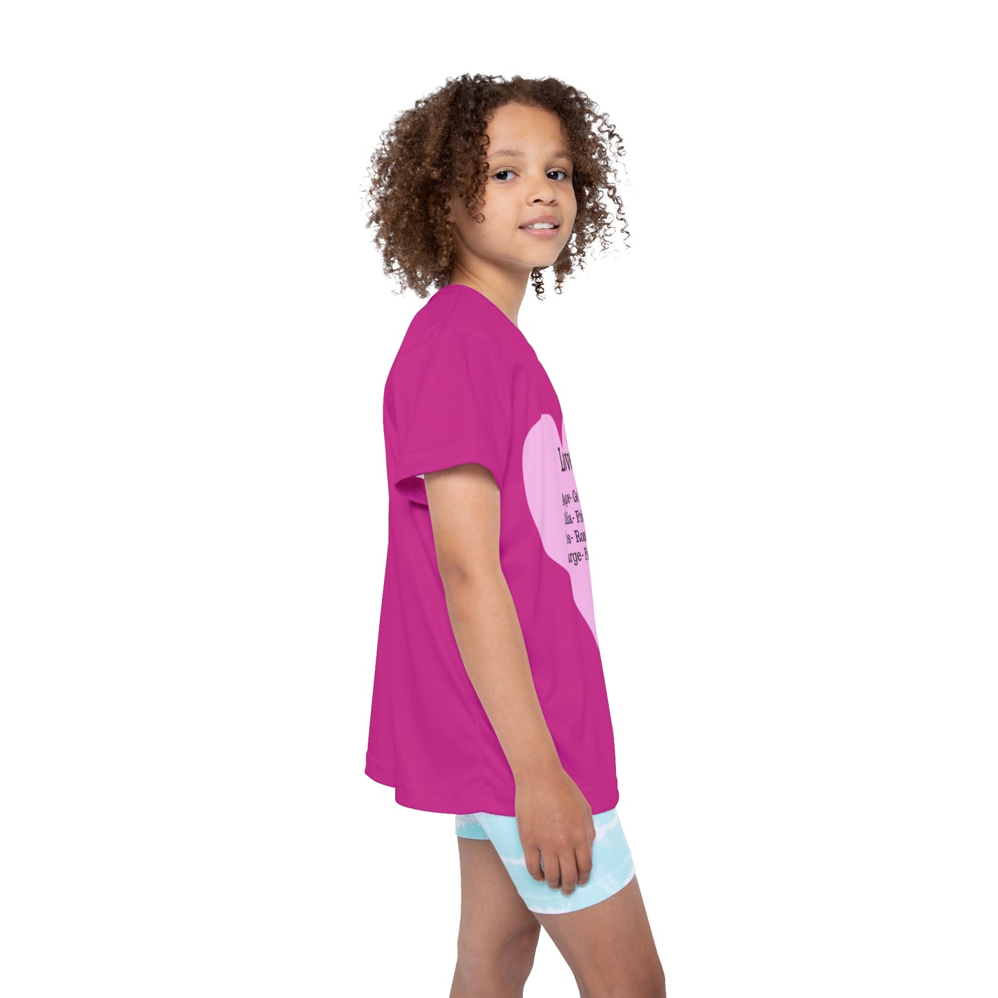 Types of Love Heart Kids Performance Jersey (Pink)