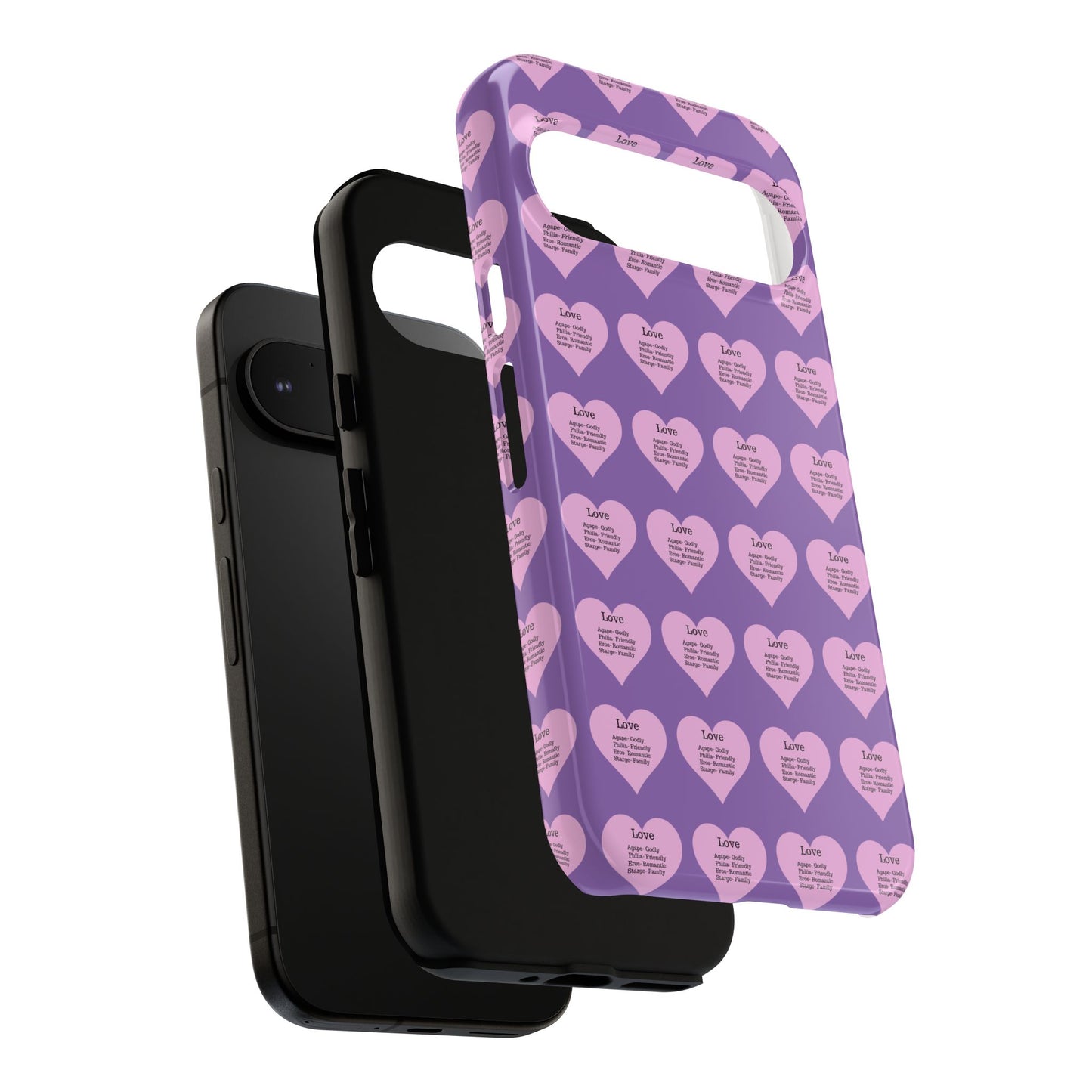 Hearts-A-Flutter Phone Case (iPhone, Google Pixel)(Light purple)