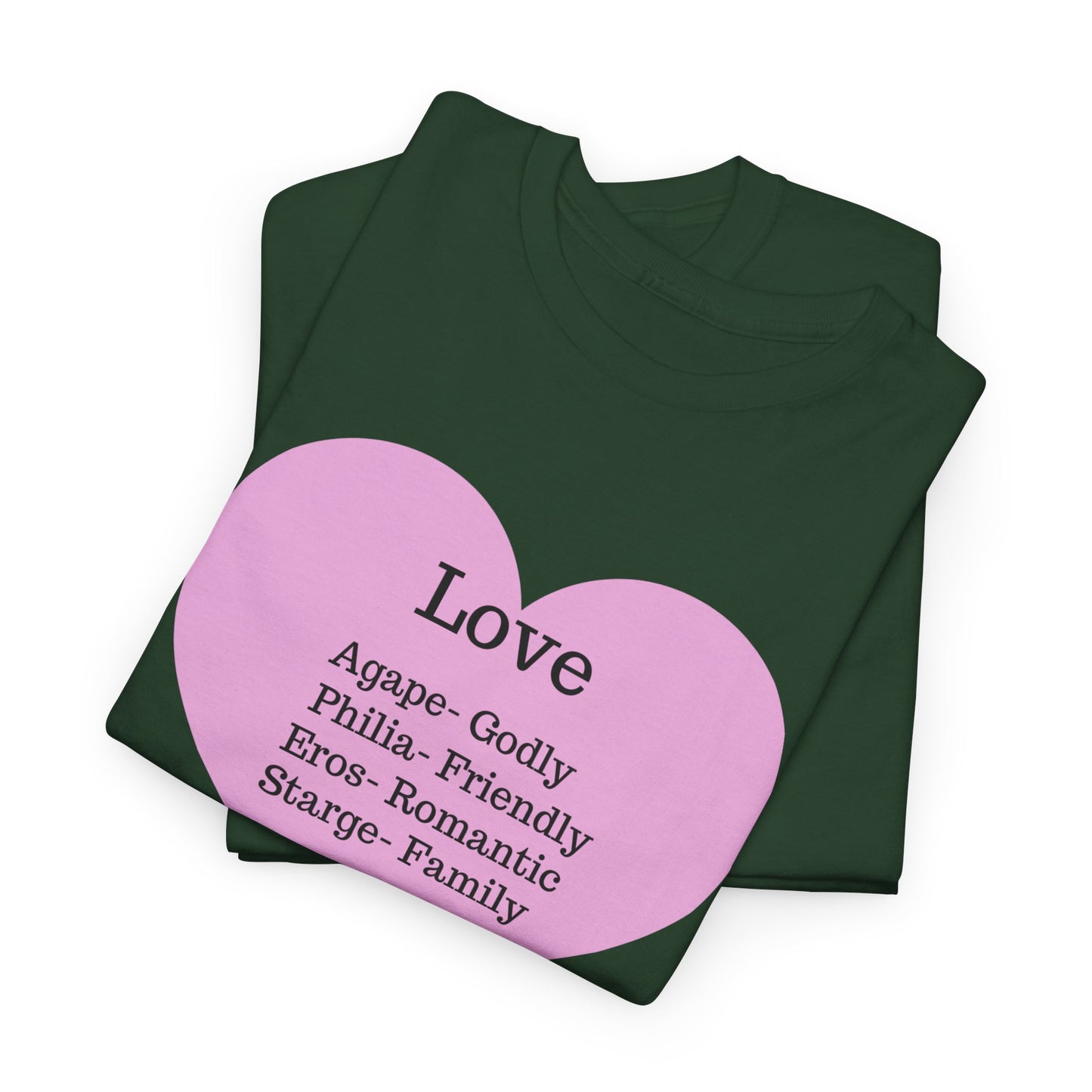 Unisex Love Heart Heavy Cotton T-Shirt - Comfortable Classic Fit Apparel