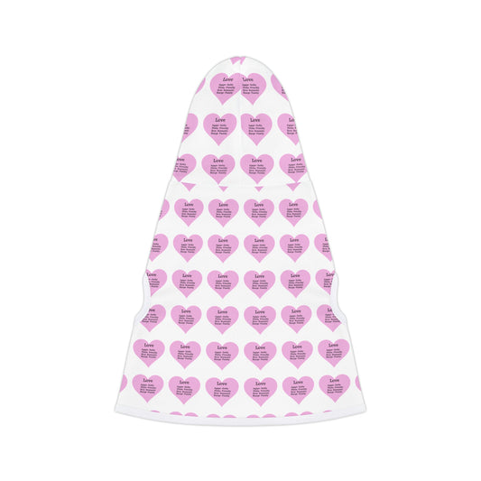 Charming Heart Pet Hoodie Pattern (White)