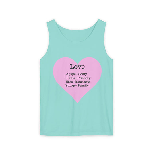 Unisex "Love" Definitions Garment-Dyed Tank Top