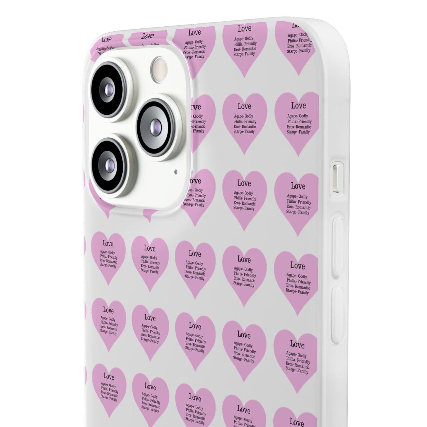 Pink Hearts Transparent Phone Case