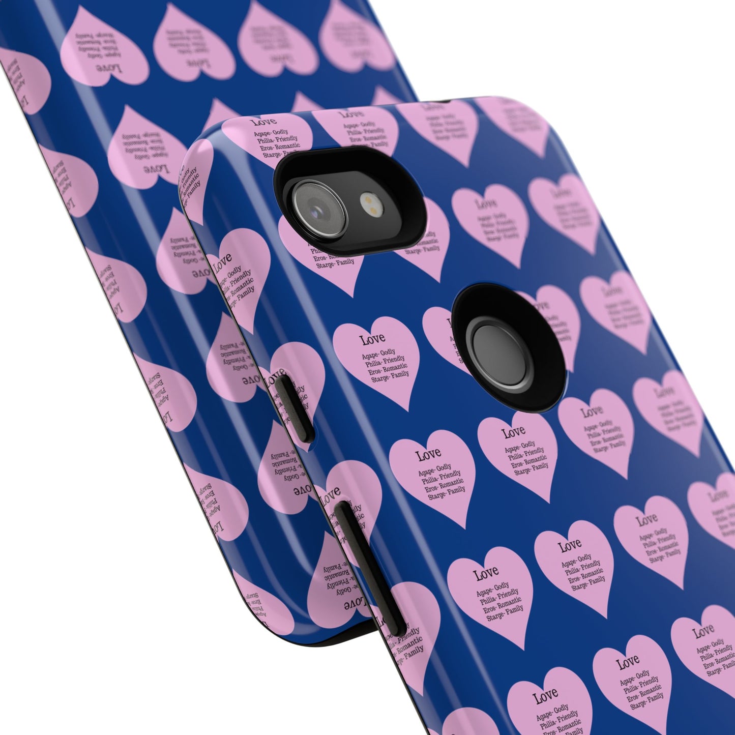 Hearts-A-Flutter Phone Case (iPhone, Google Pixel)(Dark blue)