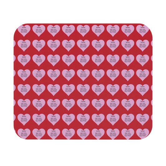 The Four Loves Mouse Pad Pattern Look (Dark red)