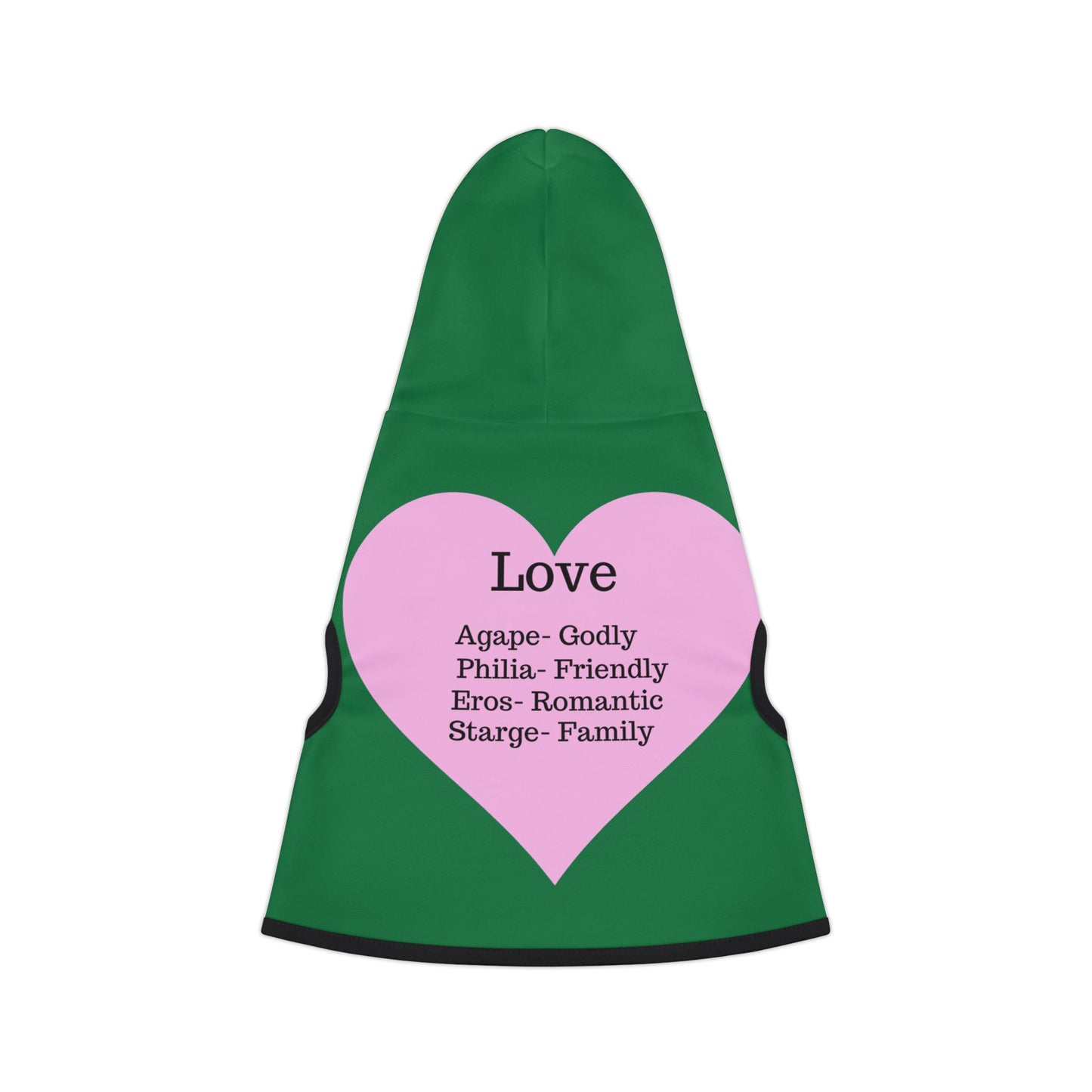 Charming Heart Pet Hoodie (Dark green)